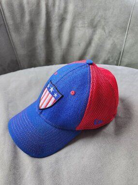 Captain America Red & Blue New Era 39Thirty Fitted Hat (Medium/Large)